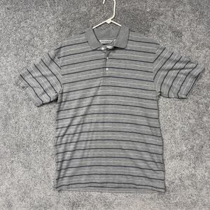 Vintage Y2K Wentworth Polo Shirt Mens S Gray Striped Short Sleeve Summer Golf